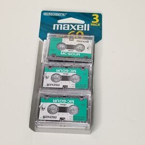 Vintage Maxell Audio MC-60UR Cassette 60 Minute Blank Tapes